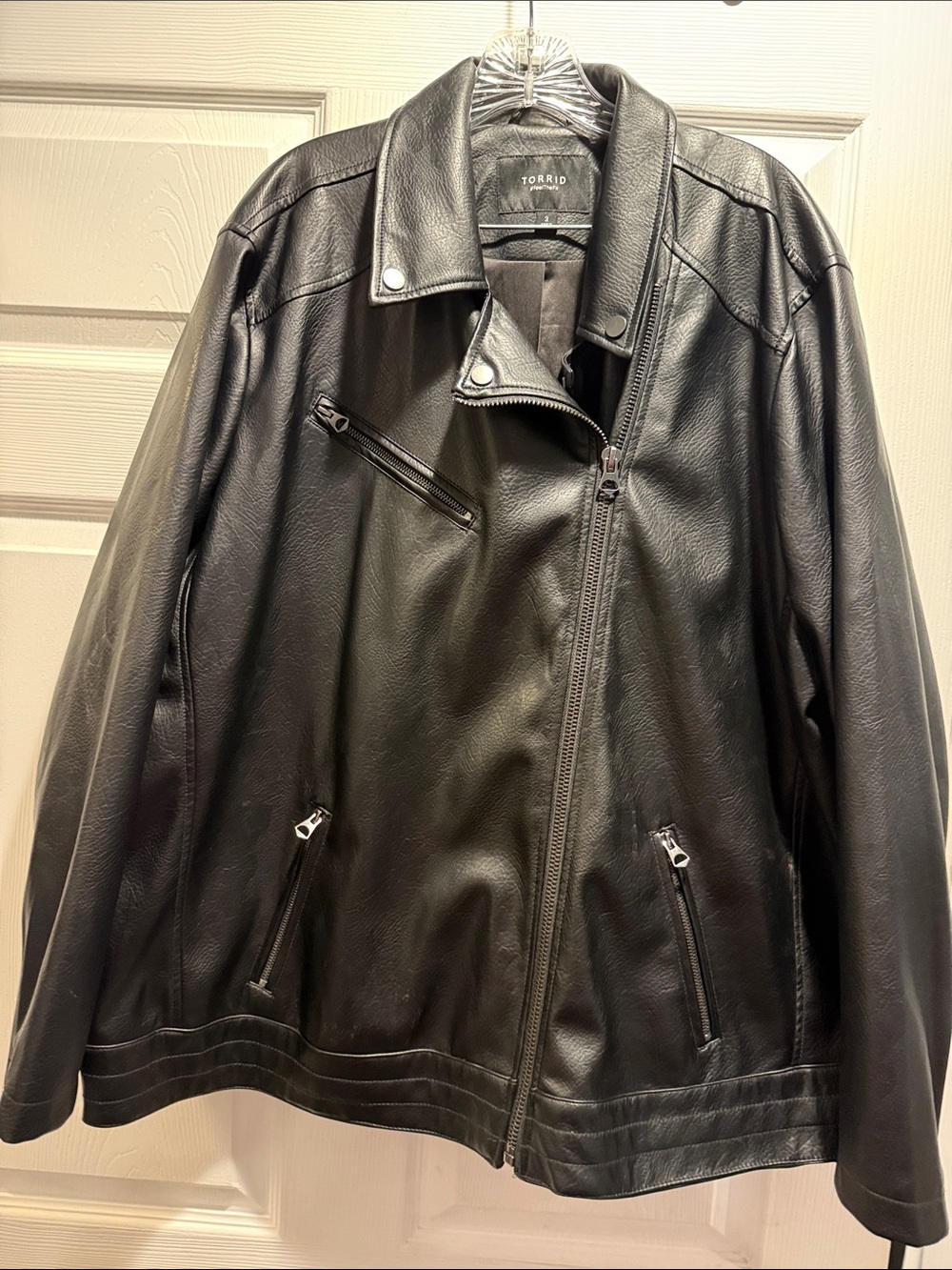 torrid Black Faux Leather Moto Bomber Jacket